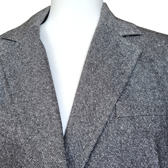 Talbots grey wool blend tweed jacket blazer 2-button single-breasted lined 12 - Picture 7 of 16
